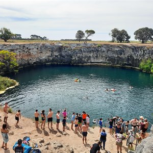 A popular swimming hole, Jan 2025