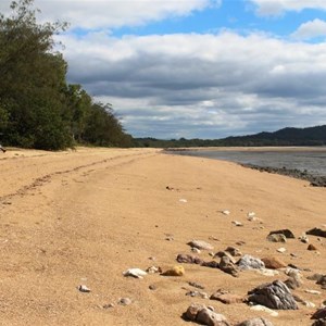 The beach looking towards Ball Bay