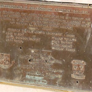 Commemorative plaque for the 1844-45 Leichhardt expedition 