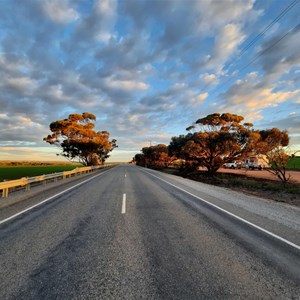 Campsite beside highway