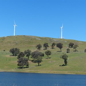 Wind farm overlooking the dam
