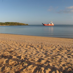 View from beach shelter