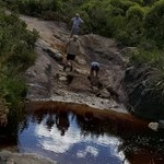 A creek crossing on Climies Track in Tasmania