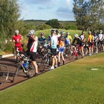 Riders in pull over bay - Iluka