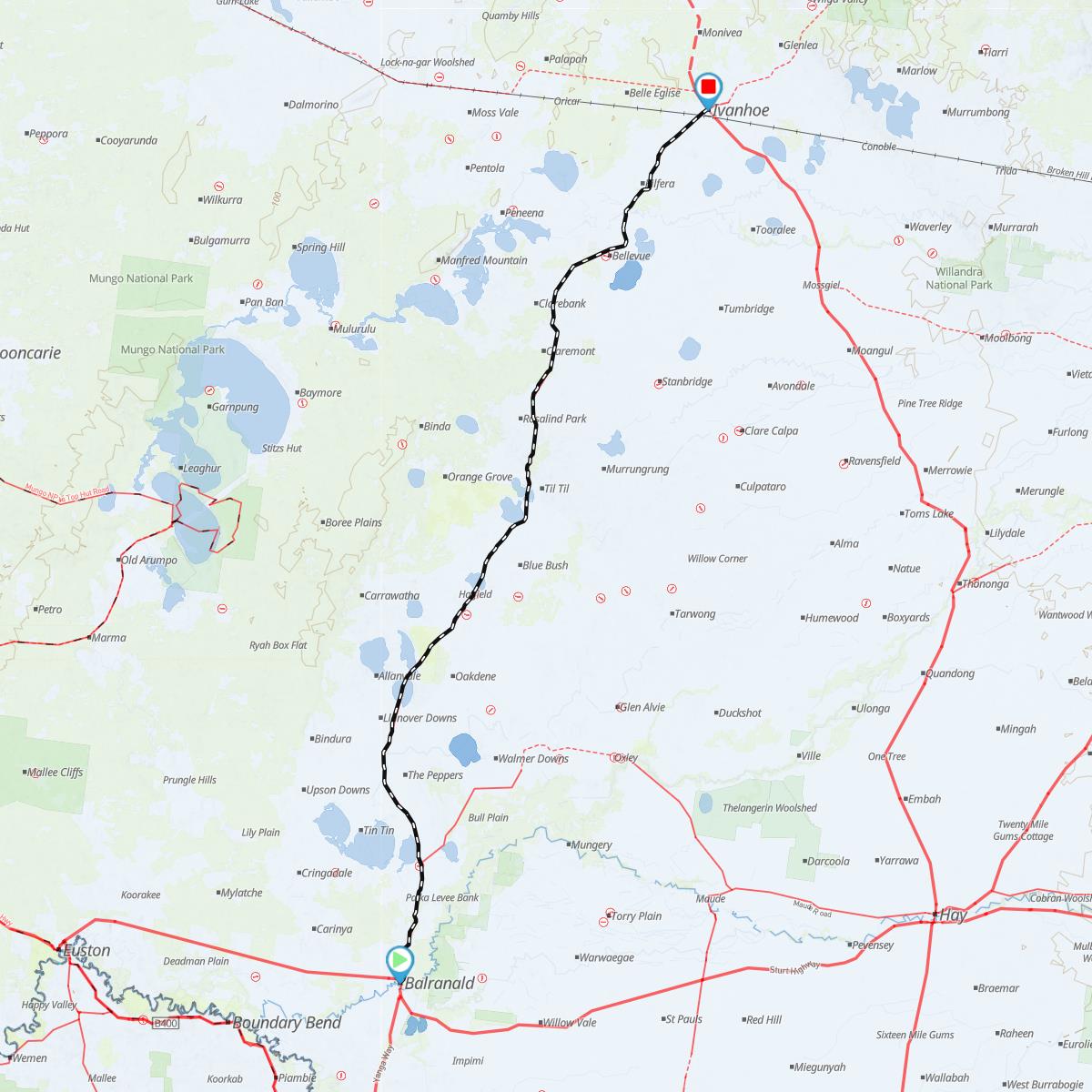 Balranald to Ivanhoe NSW