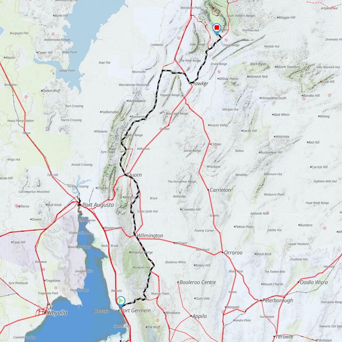 Port Germein to Rawnsley Park SA